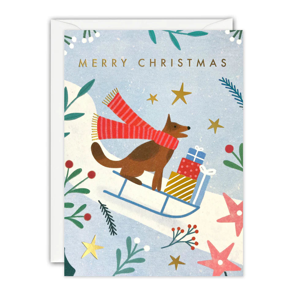 Sledging Dog Christmas Cards - Pack of 5