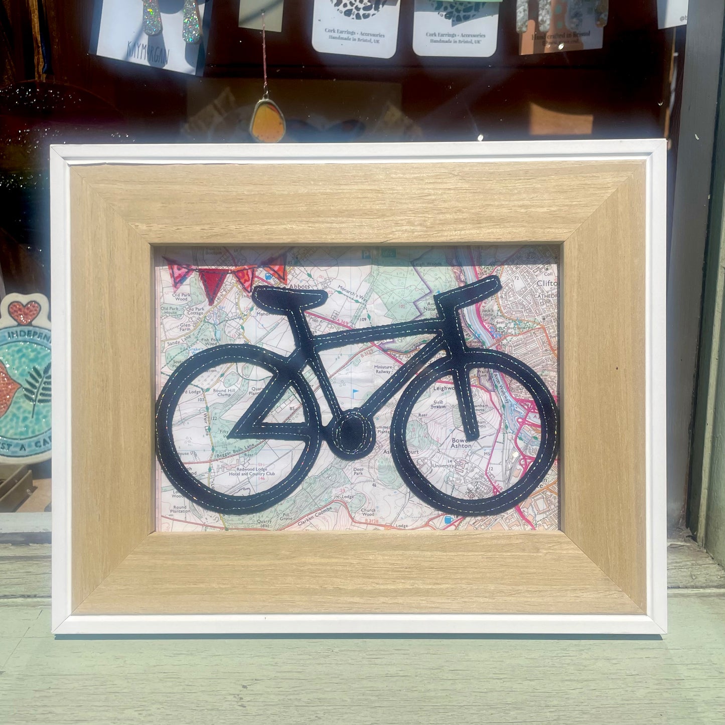 Framed Black Bike Picture