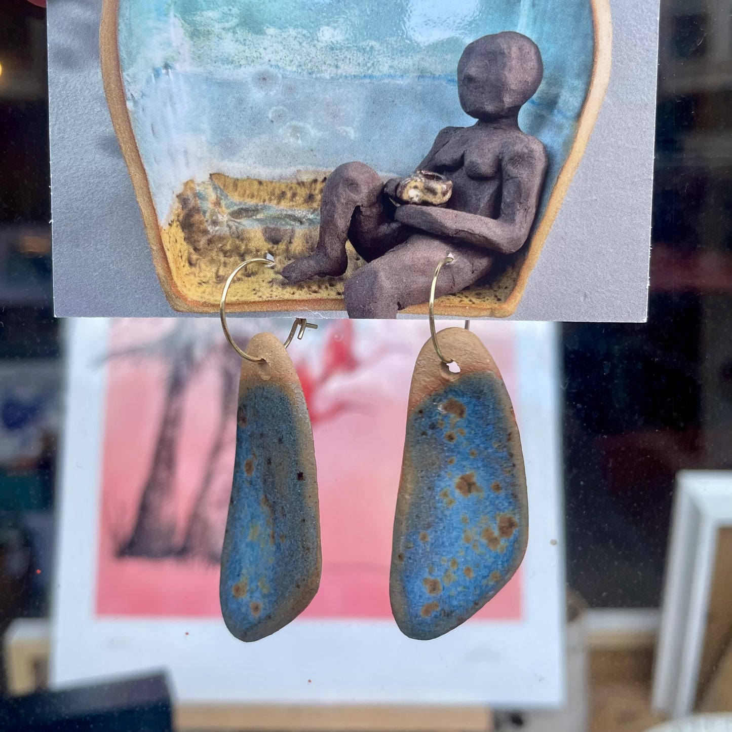 Ceramic Dangly Earrings