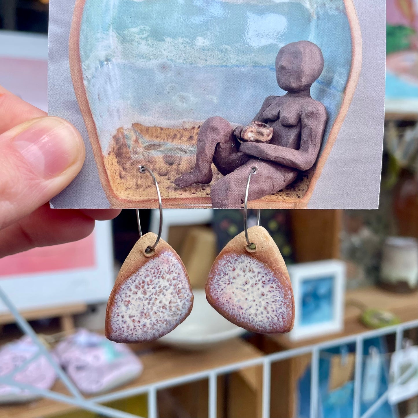 Ceramic Dangly Earrings