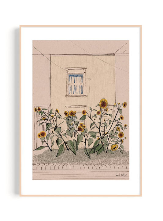 Sunflowers in Southville Print