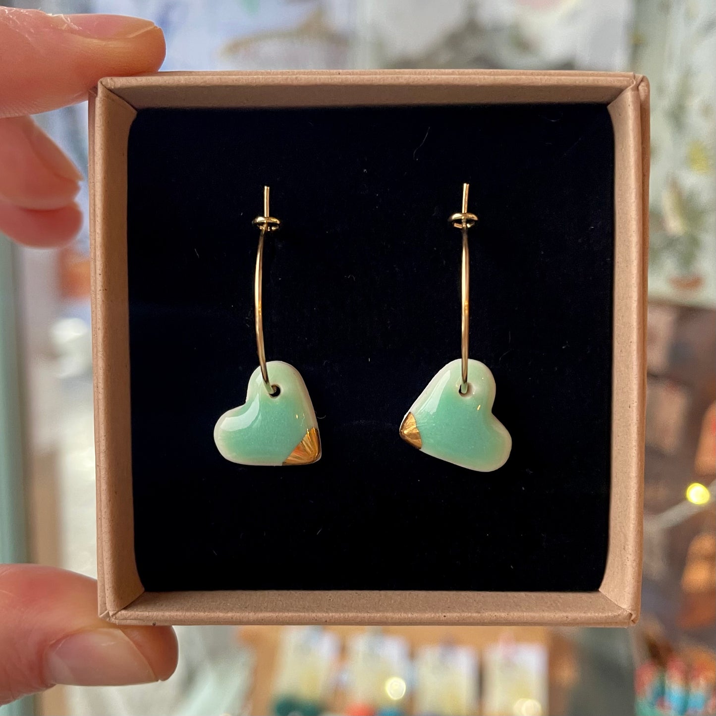 Porcelain Earrings (Gold Plated Hoops or Hooks)