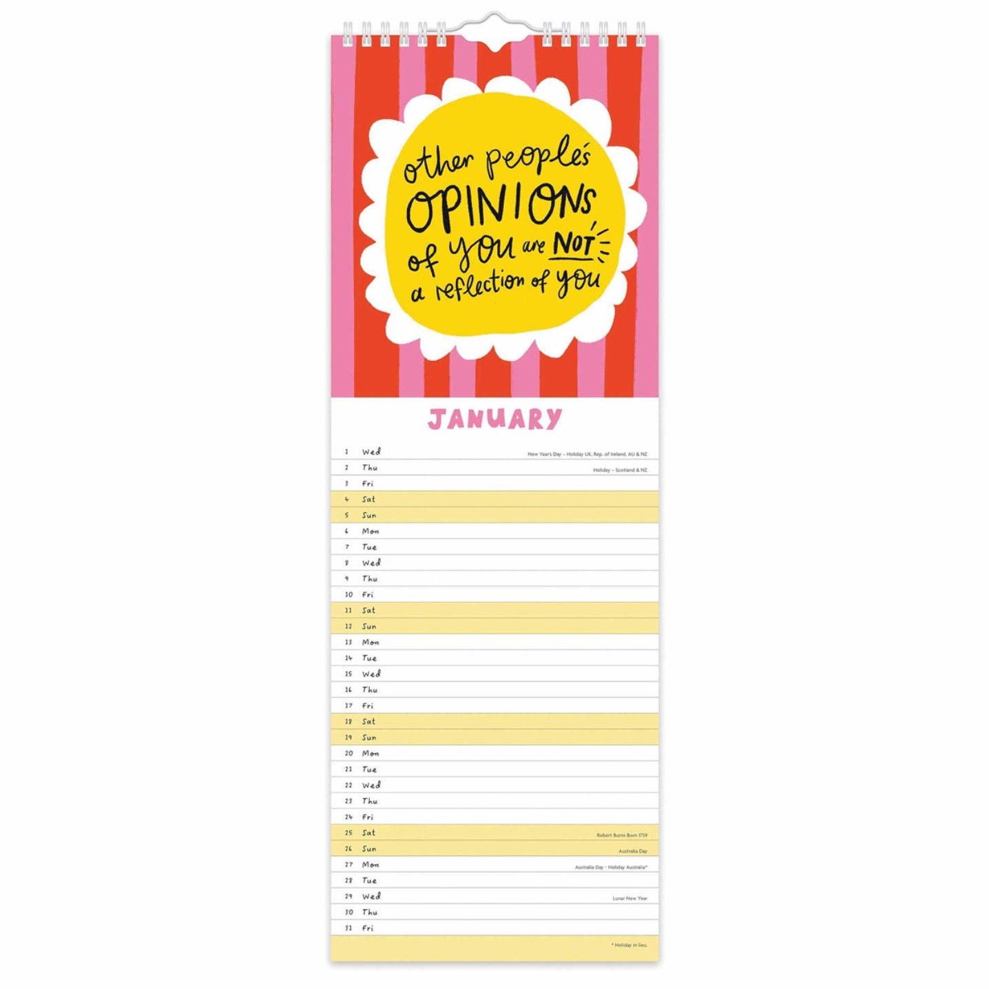 The Happy News, Favourite Things Slim Calendar 2025