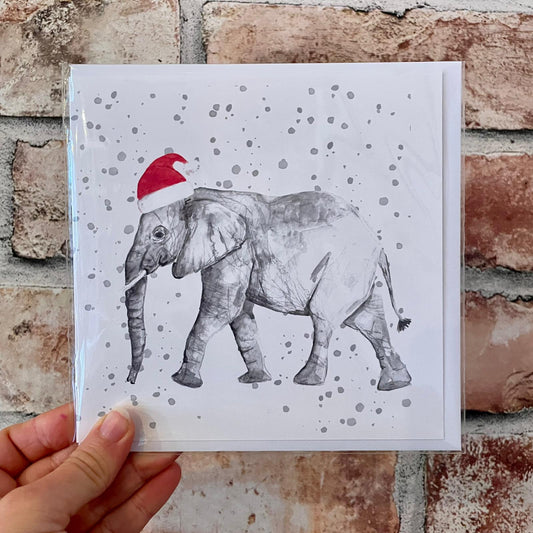 Elephant Christmas Card