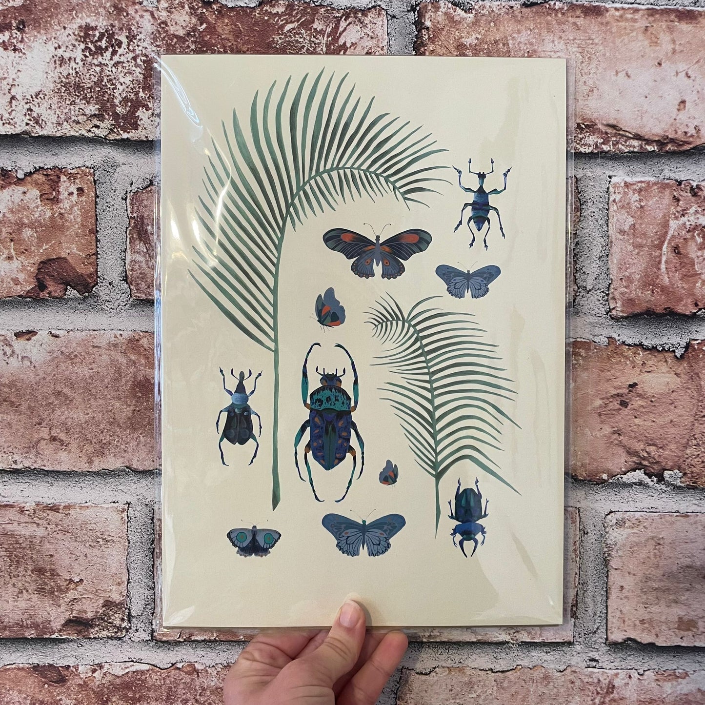 Palms and Insects Print A4