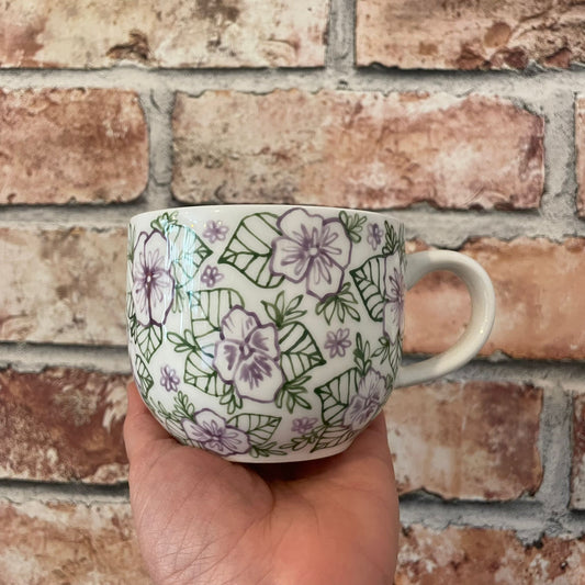 Purple & Green Floral Mug