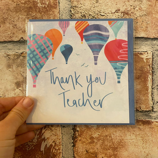 Thank You Teacher Balloons Card