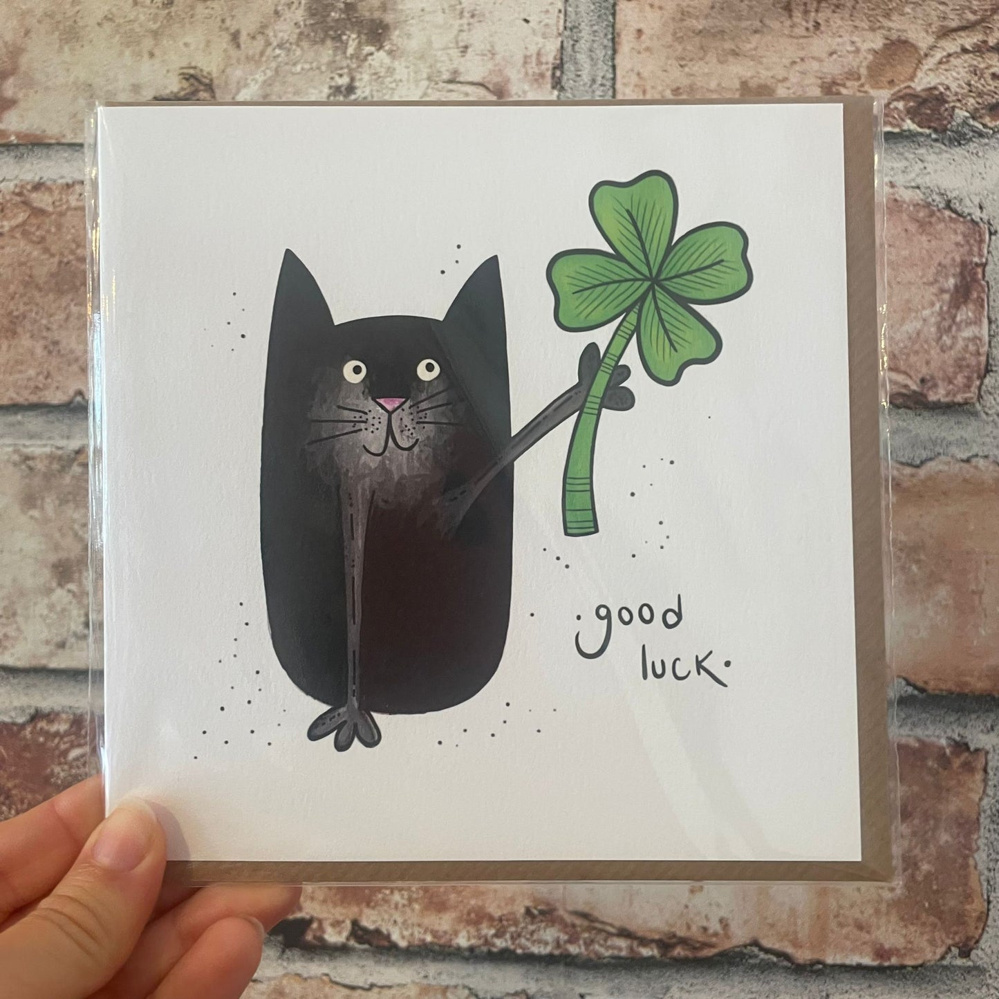 Black Cat Good Luck Card