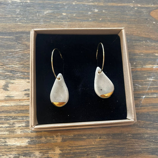 Porcelain Teardrop Hoop Earrings