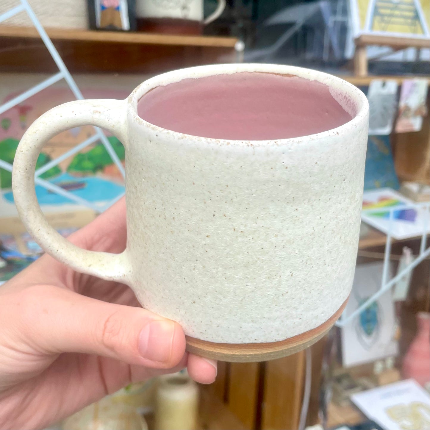 White & Pink Mug