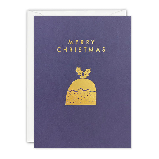 Gold Christmas Pudding Cards - Pack of 5