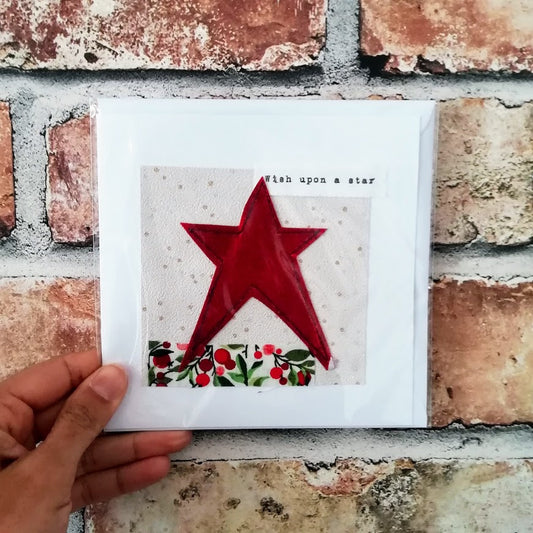 Fabric Star Christmas Cards