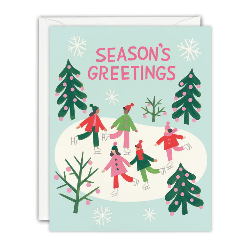 Christmas Ice Skating Cards - Pack of 5