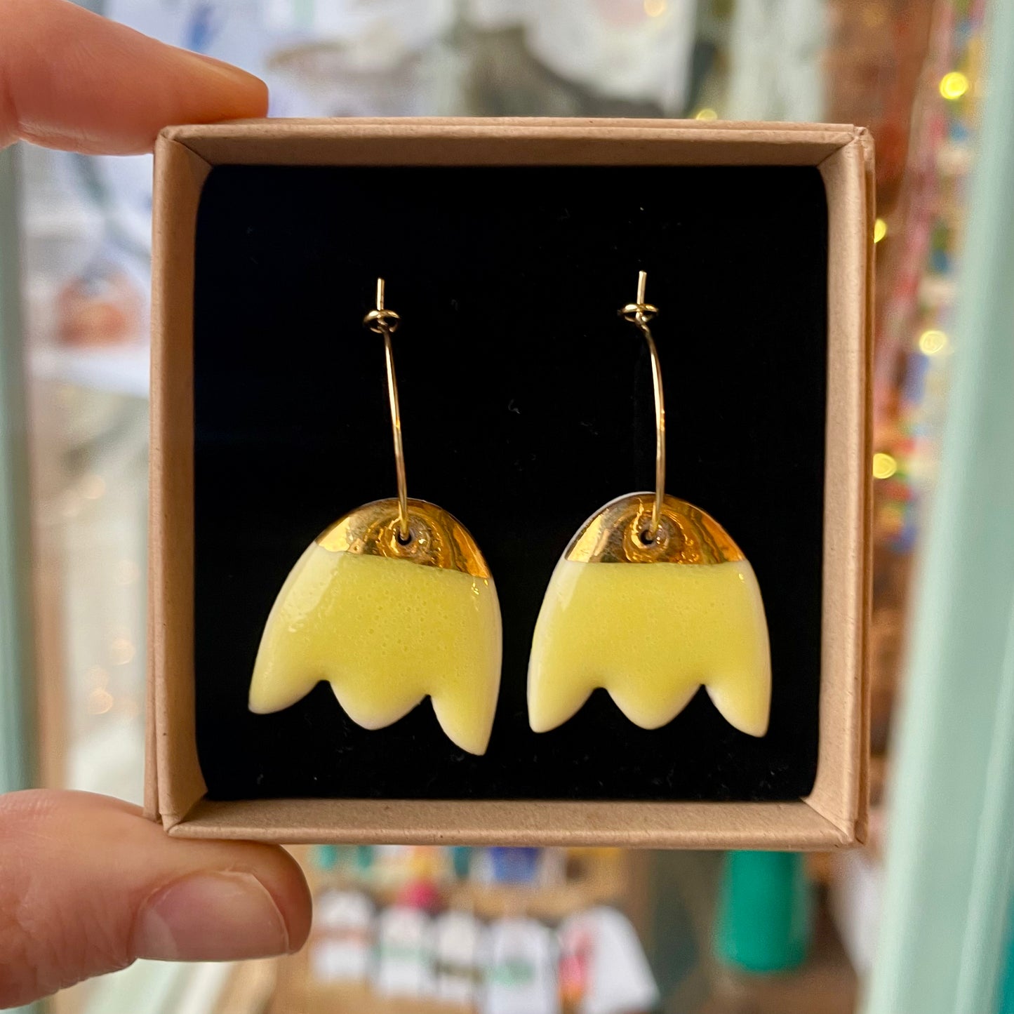 Porcelain Earrings (Gold Plated Hoops or Hooks)