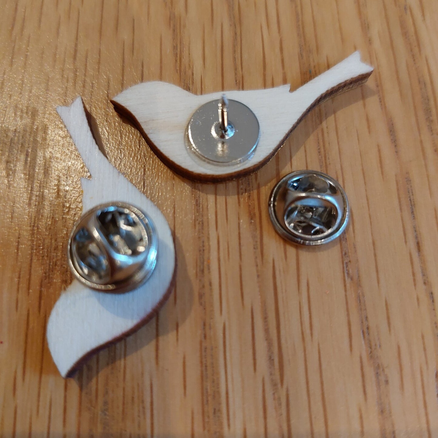 Wooden Bird Brooch