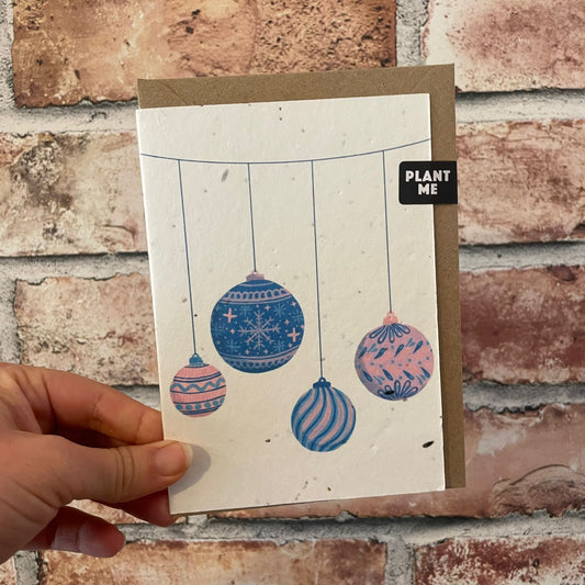 Pink/Blue/Purple Baubles Card