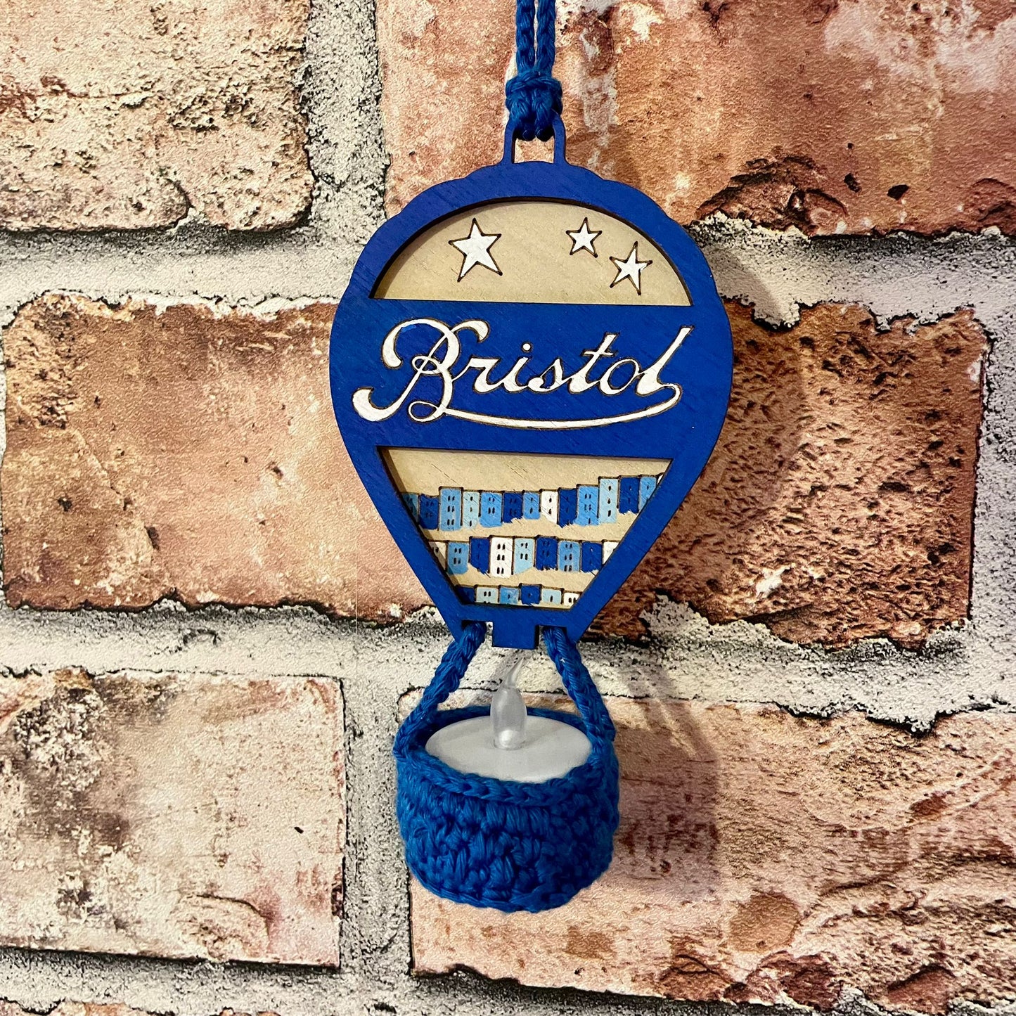 Hanging Bristol Balloon with Crocheted Basket