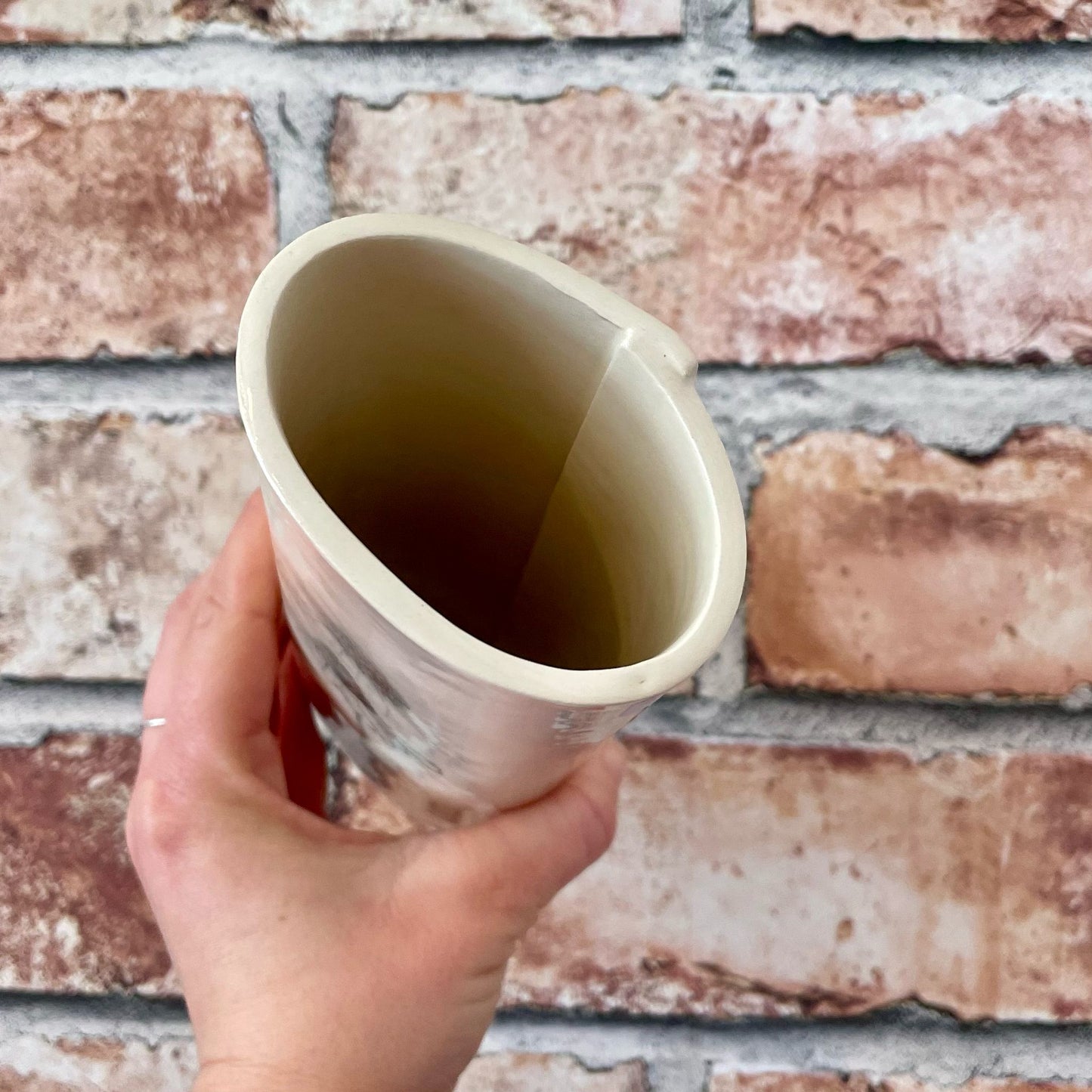 Large White Stem Vase
