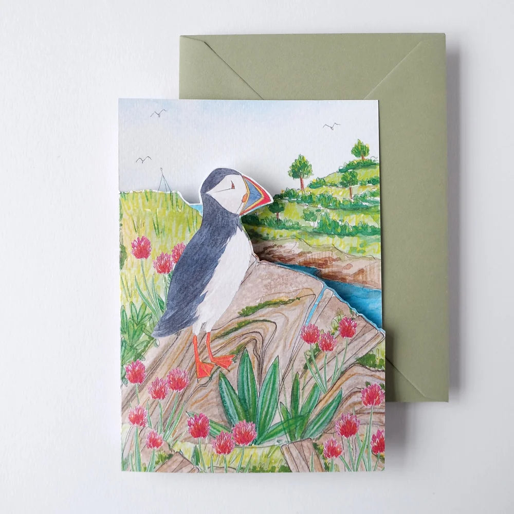 Puffin Cove Die-cut Card