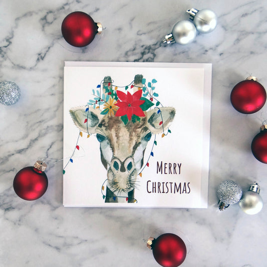 Giraffe Christmas Card