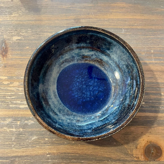 Navy Glass-Glazed Jewellery Dish