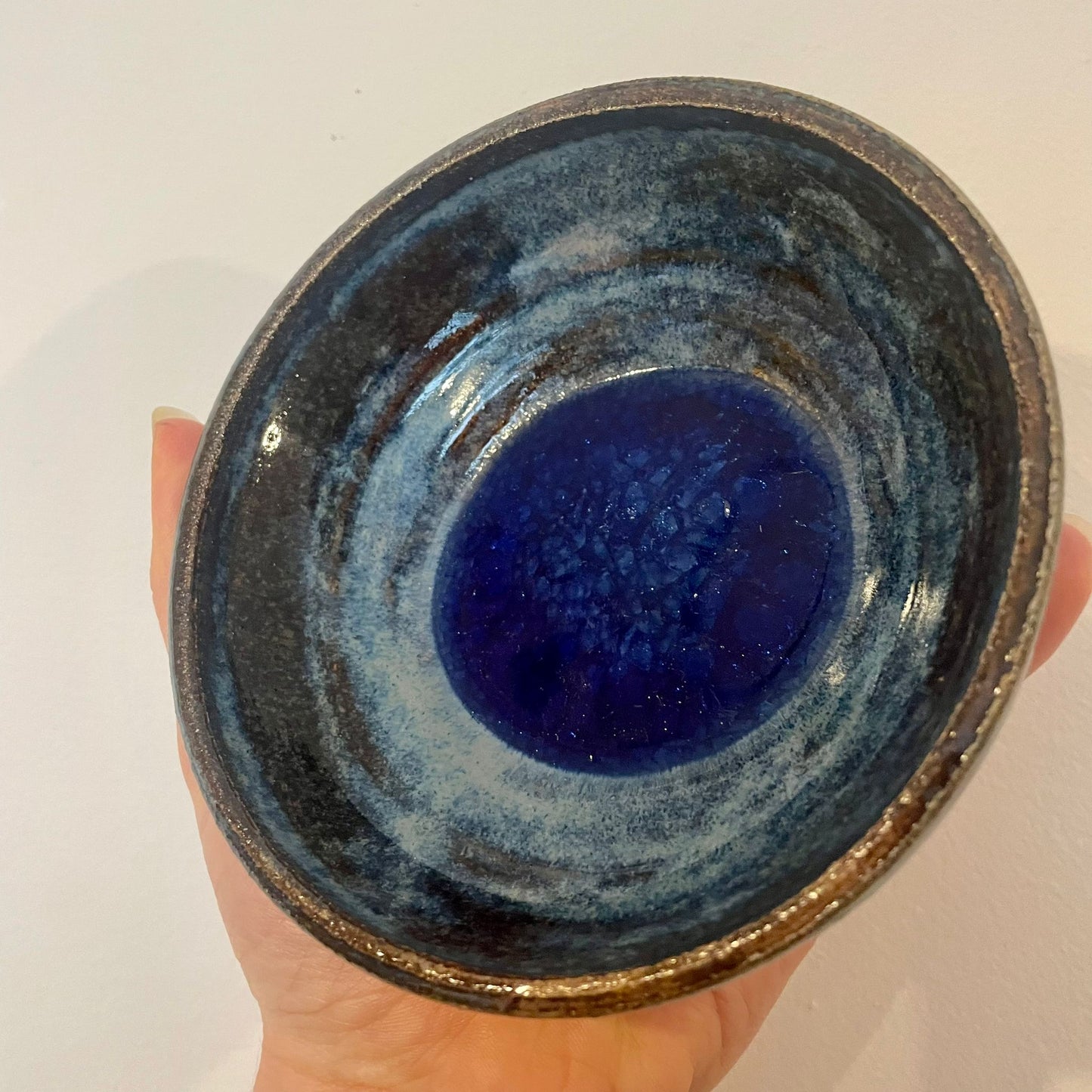 Navy Glass-Glazed Jewellery Dish