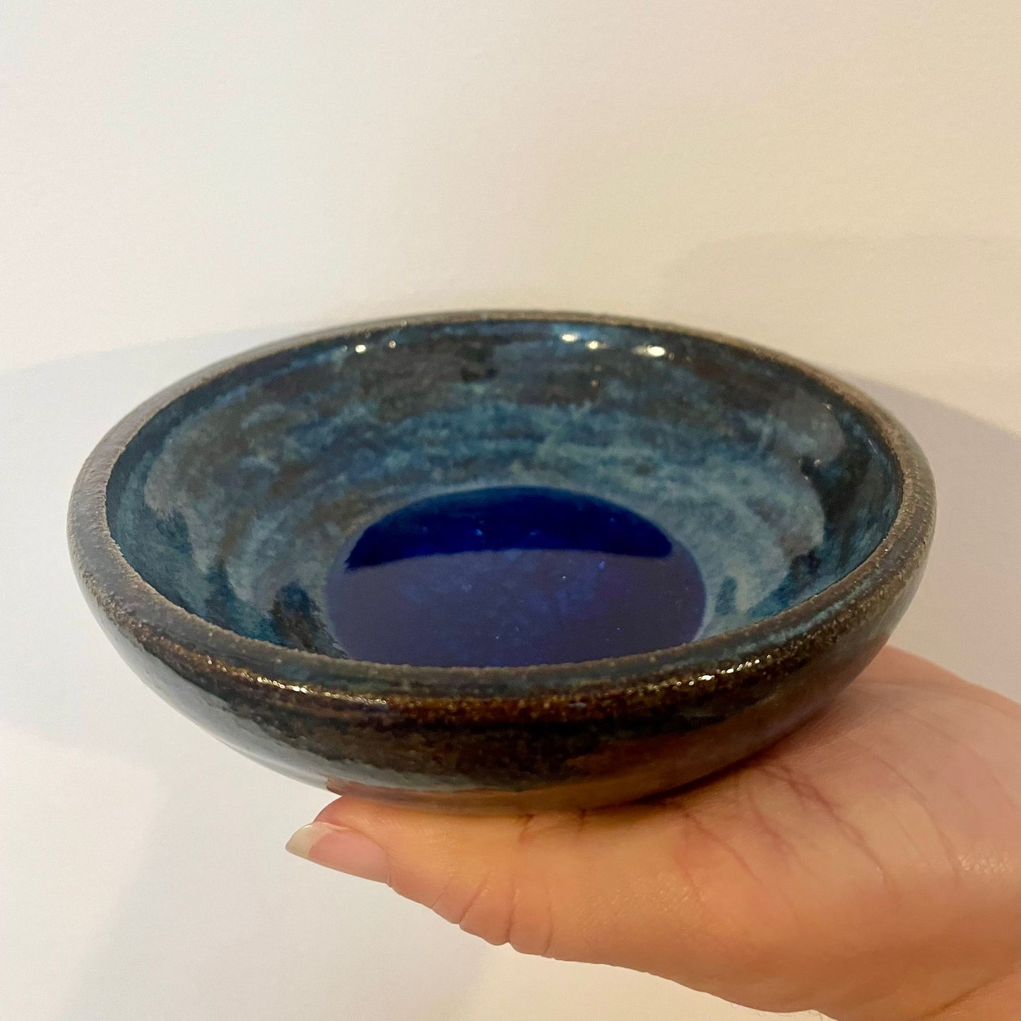 Navy Glass-Glazed Jewellery Dish