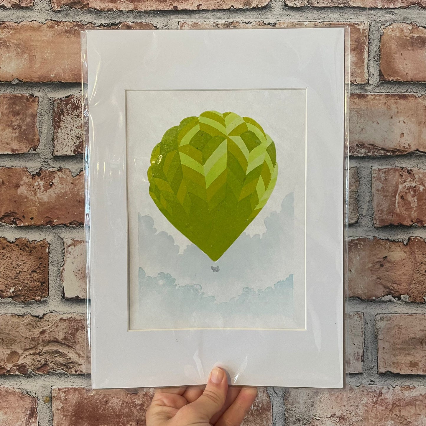 Hot Air Balloon Green Print