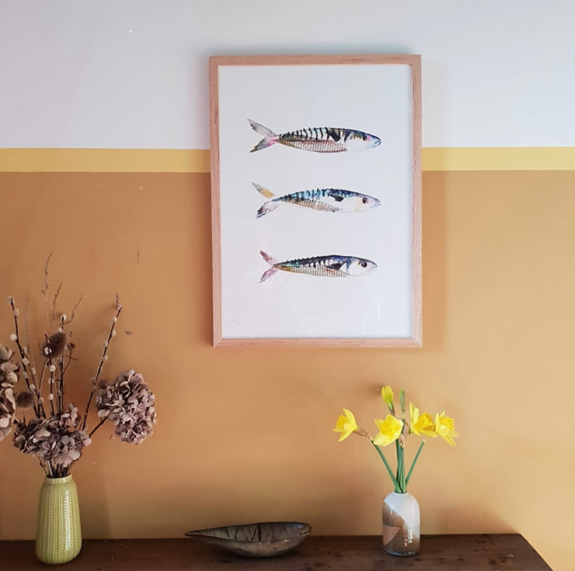 Framed Mackerel Print A4