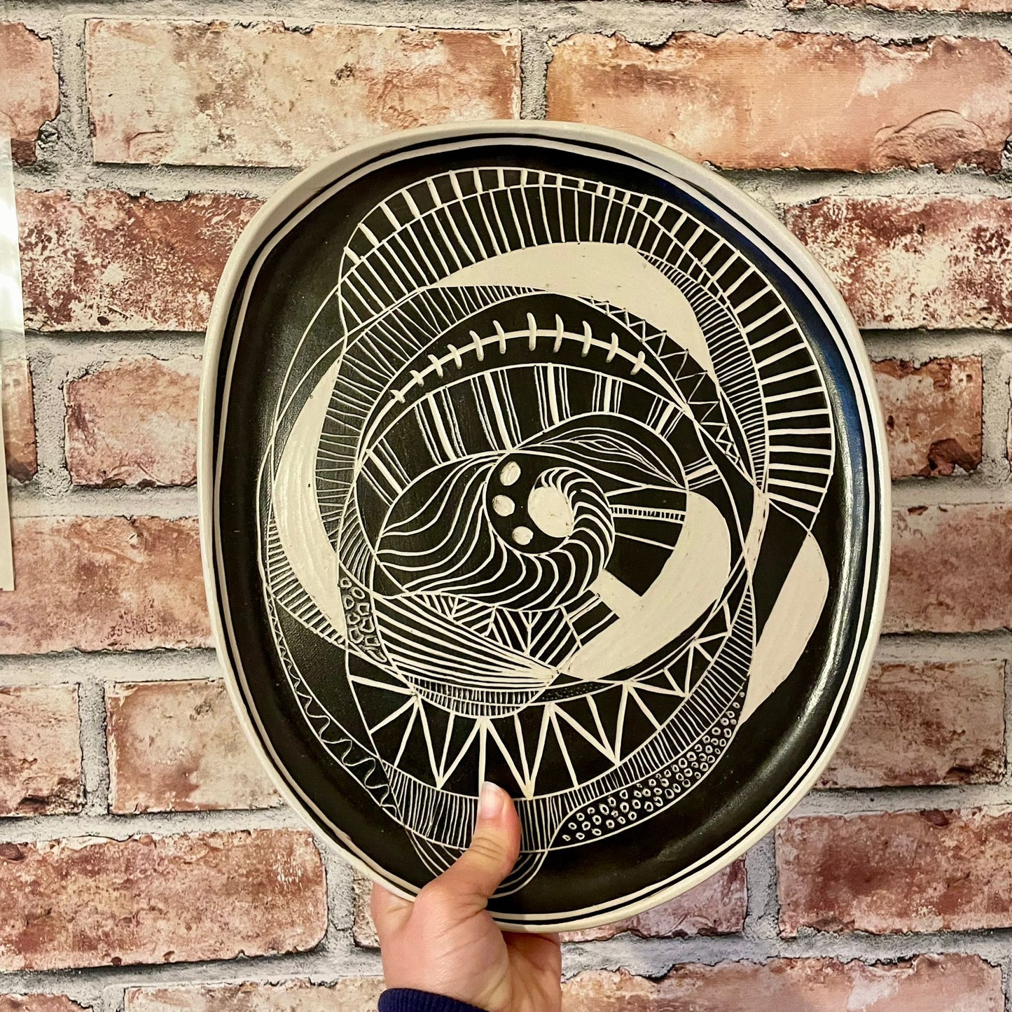 Black & White Large Plate