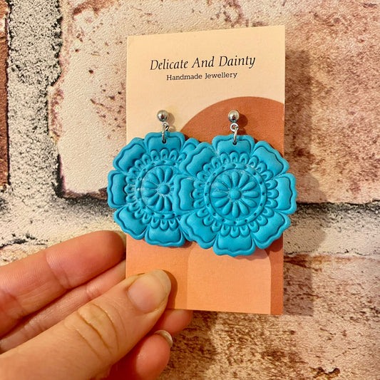 Polymer Clay Mandala Earrings - Large