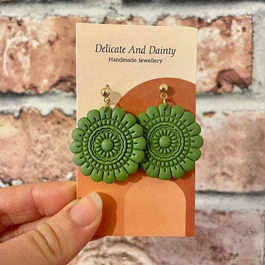 Polymer Clay Mandala Earrings - Small