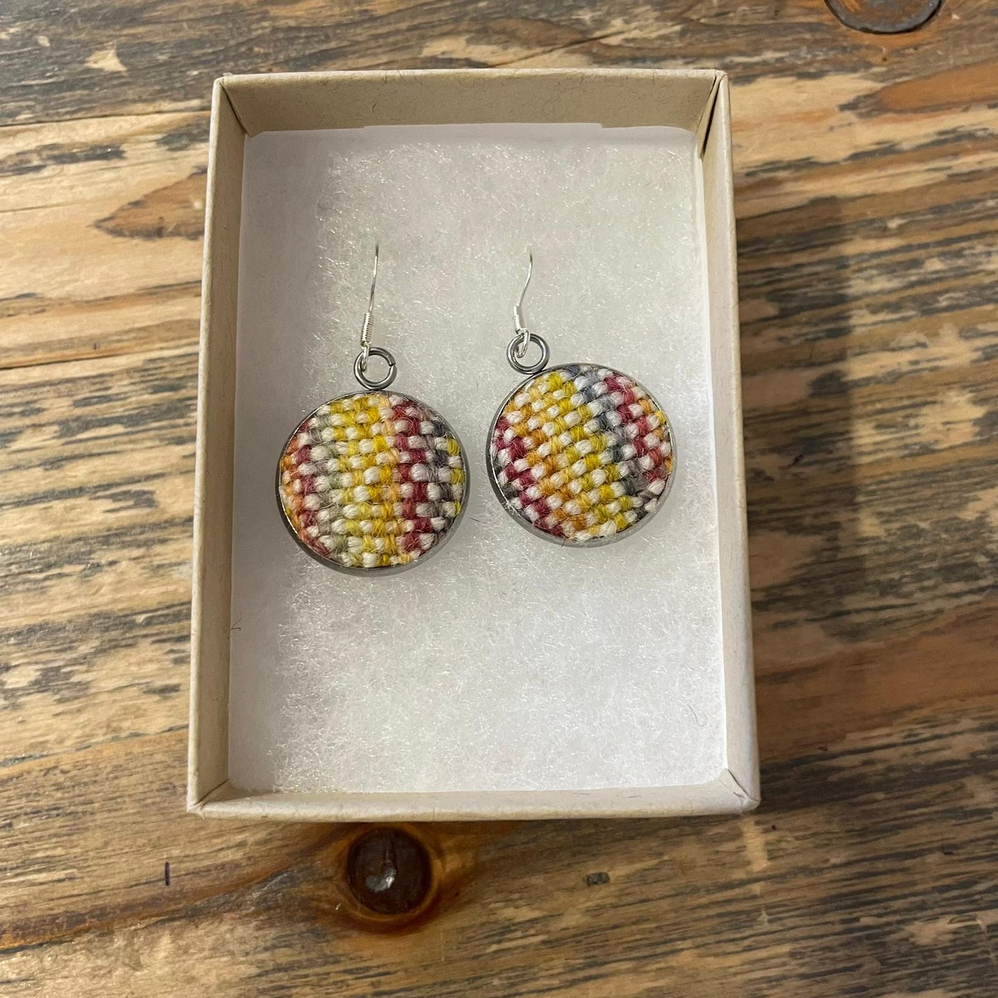 Large Drop Earrings Wool Design