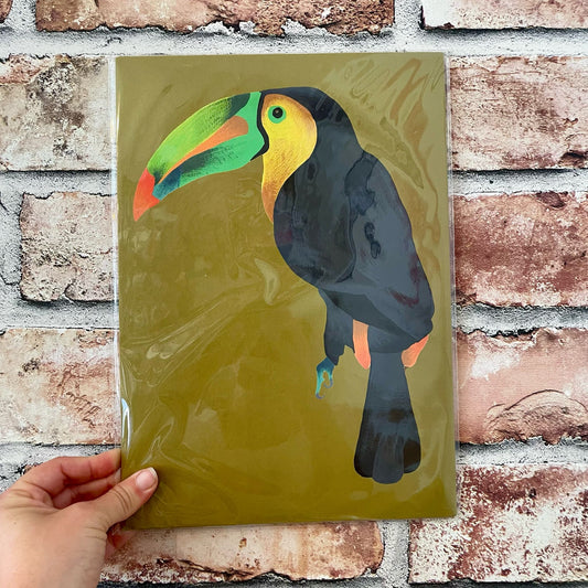 Mustard Toucan Print A4