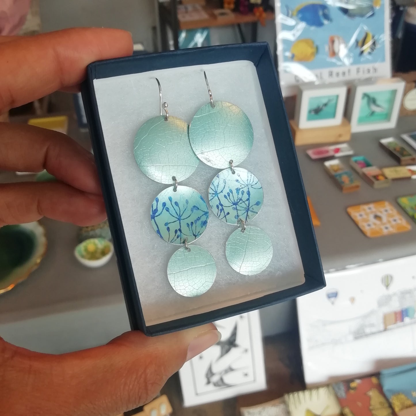 Three Cow Parsley Circle Earrings