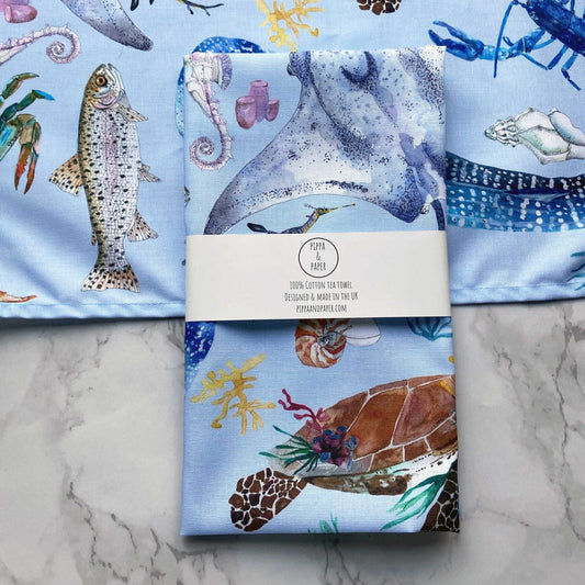 Sea Theme Tea Towel