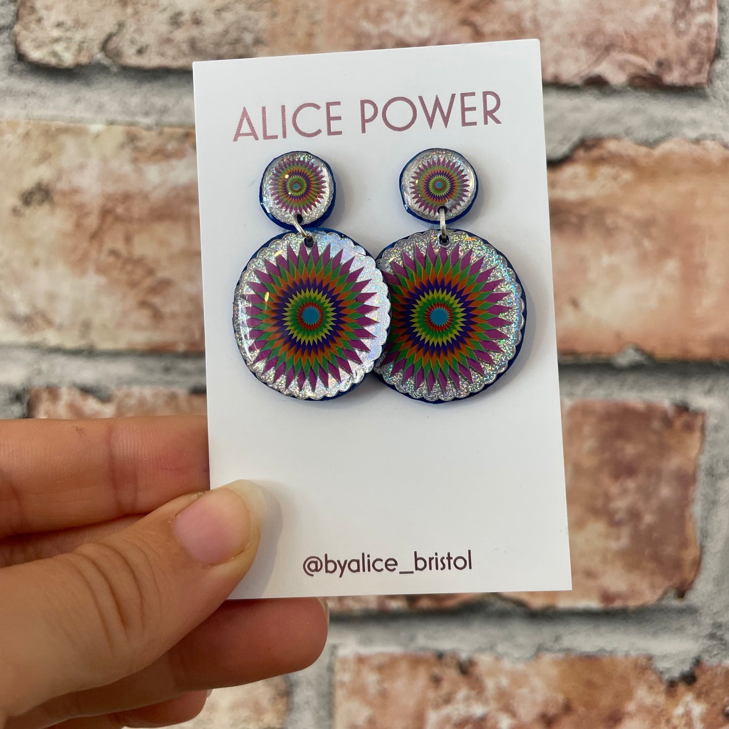 Double Resin Geode Earrings