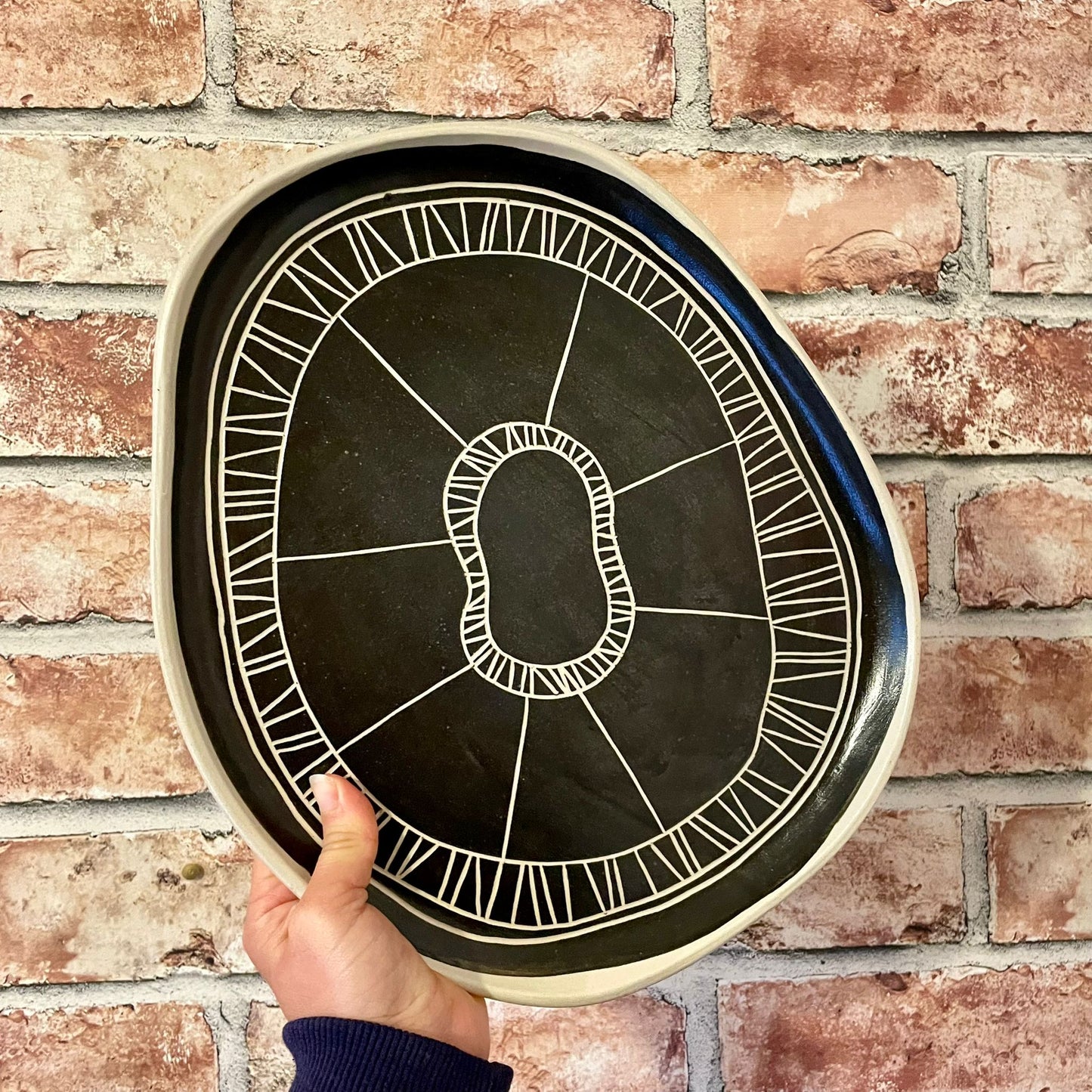 Black & White Large Plate