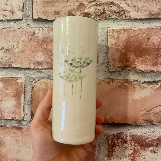 Medium White Stem Vase