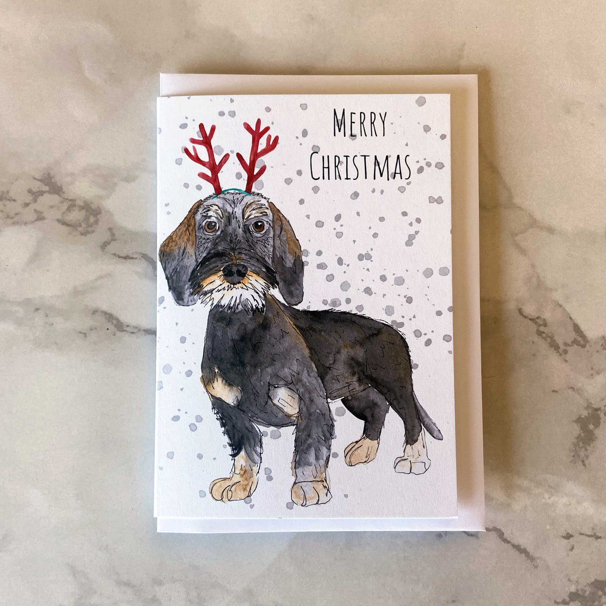 Wirehaired Dachshund Christmas Card