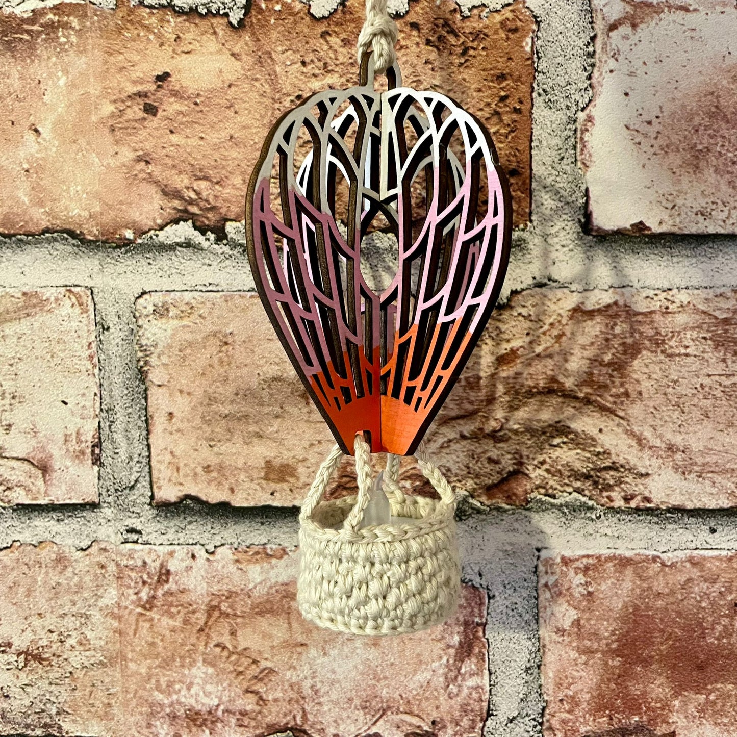 Hanging Bristol Balloon with Crocheted Basket