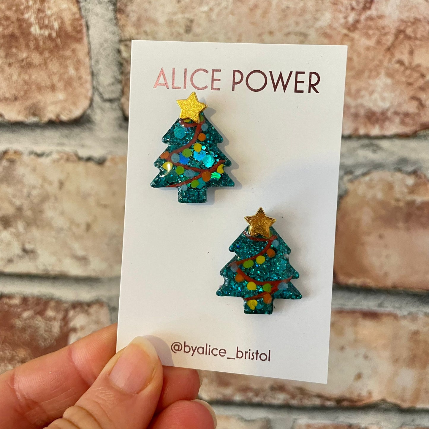 Xmas Tree Resin Studs