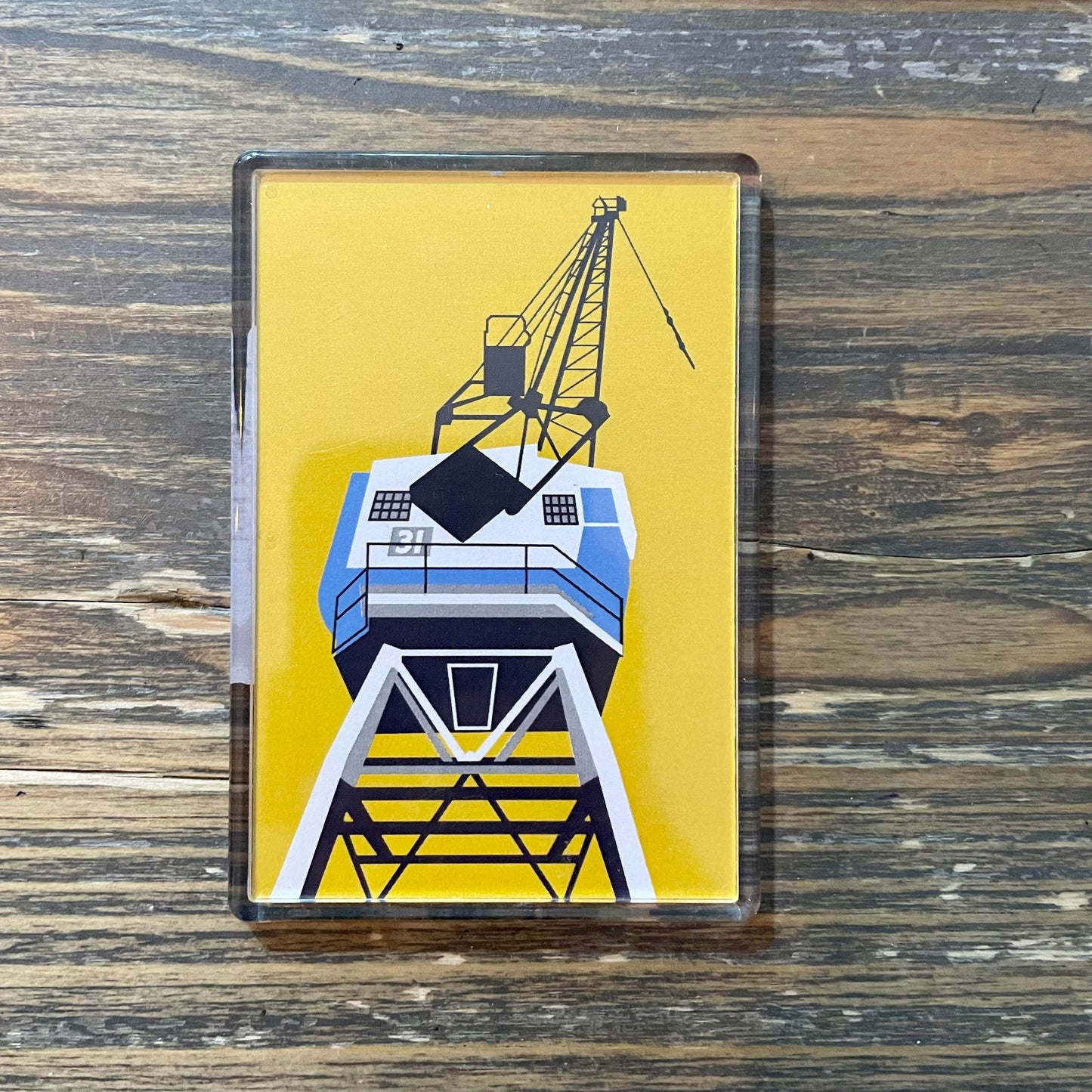 Yellow Crane Fridge Magnet