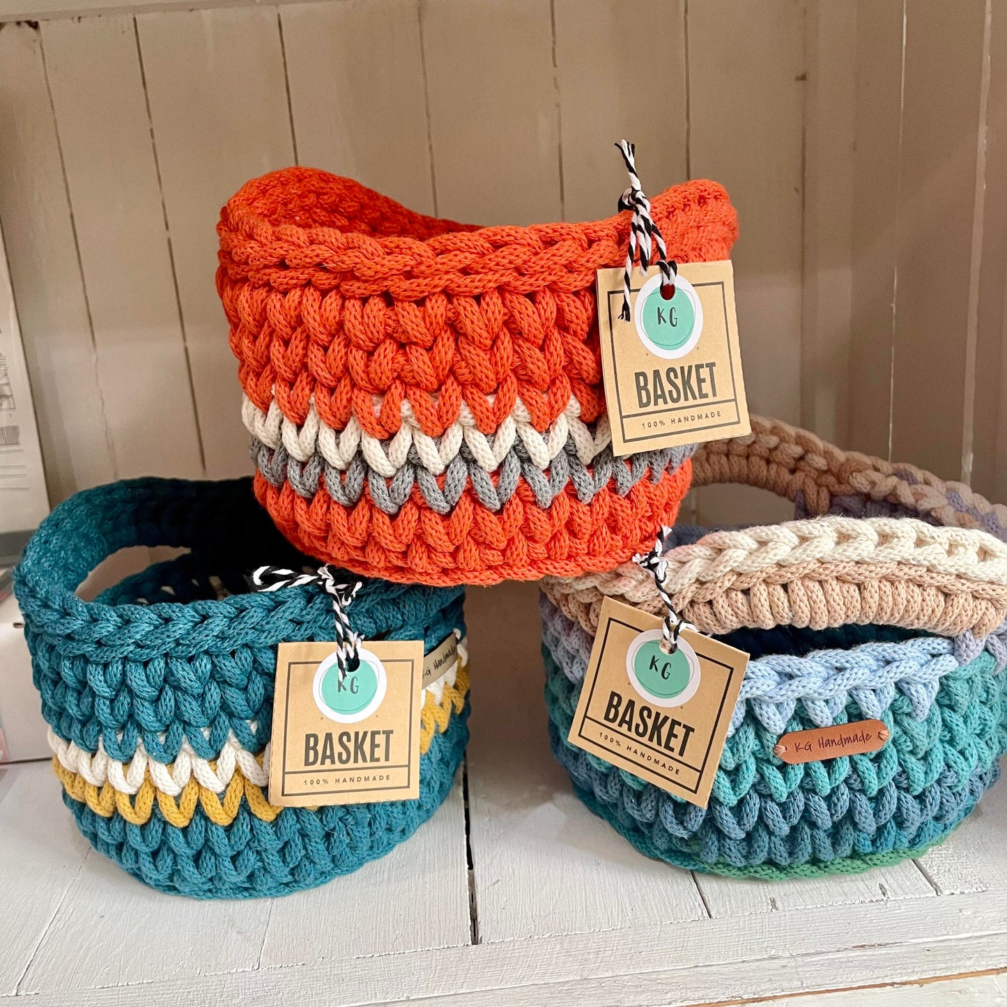 Crochet Basket with Handles