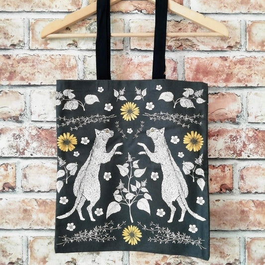 Cats In Catnip Tote Black