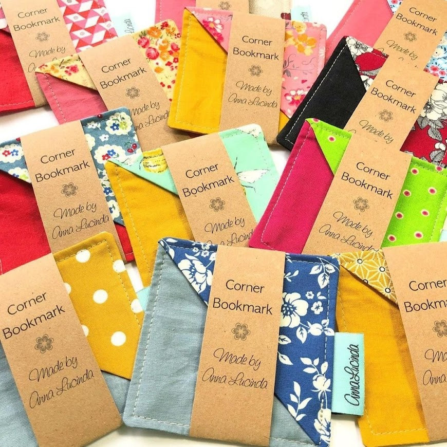 Corner Bookmarks In Various Fabrics