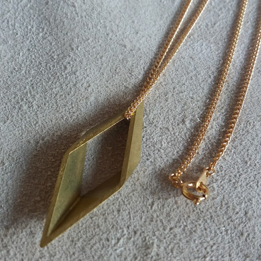 Rhombus Shaped Necklace Brass