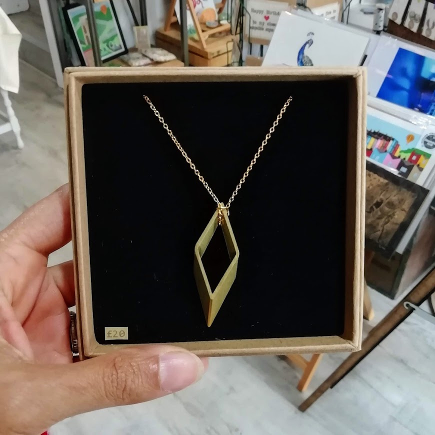 Rhombus Shaped Necklace Brass