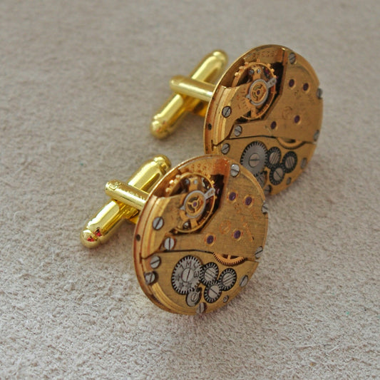 Gold Timepiece Cufflinks