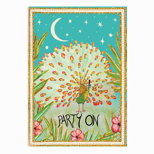 Party On Peacock Card
